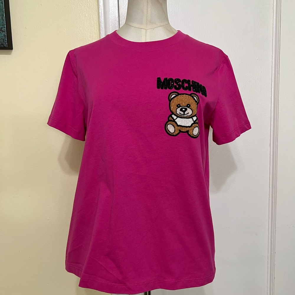 Moschino Pink Teddy Bear Short Sleeve Tee